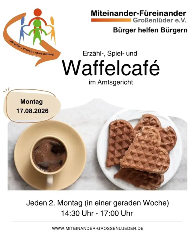 Herzliche Einladung zu unserem Seniorennachmittag!

⏰14:30 Uhr - 17 Uhr 

#waffelcafé #senioren #miteinanderfuereinander #großenlüder