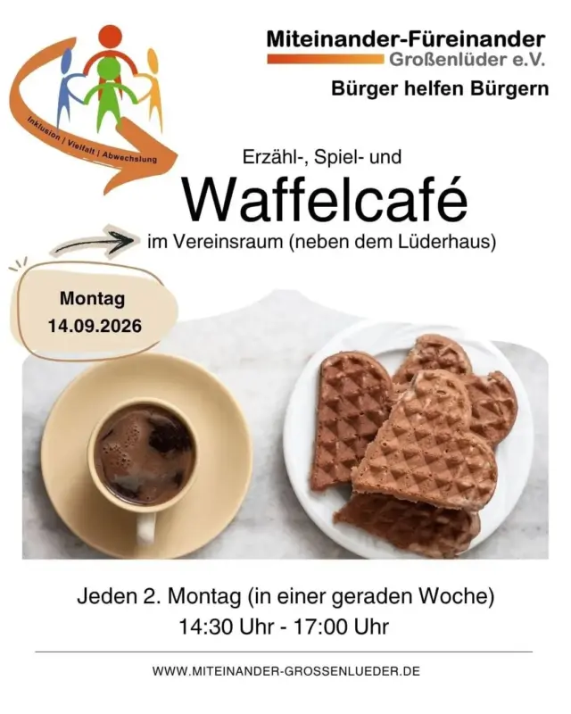 Herzliche Einladung zu unserem Seniorennachmittag!

⏰14:30 Uhr - 17 Uhr 

#waffelcafé #senioren #miteinanderfuereinander #großenlüder