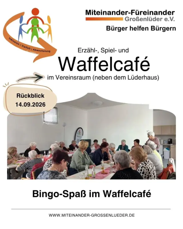 🧇☕️ Waffeln, Kaffee & eine Runde Bingo! 🎲

Beim letzten Waffelcafé wurde es plötzlich spannend: Wir haben mit der ganzen Runde Bingo gespielt – und obwohl wir eigentlich gar keine Preise vorbereitet hatten, wurde kurzerhand improvisiert. 😄

🏆 1. Preis: ein Kinogutschein
💐 3x Blumen vom Tischschmuck
🍪 und zum Schluss noch 6 Amerikaner vom Kuchenbuffet

Es wurde mitgefiebert, gelacht und gespannt auf die nächste Zahl gewartet. ❤️

Und wieder einmal hat sich gezeigt: Es braucht gar nicht viel für einen schönen gemeinsamen Nachmittag – ein bisschen Spaß, nette Menschen und eine spontane Idee. 🥰

#MiteinanderFüreinander #Großenlüder #Waffelcafé #GemeinsamZeitVerbringen #Bingo Gemeinschaft